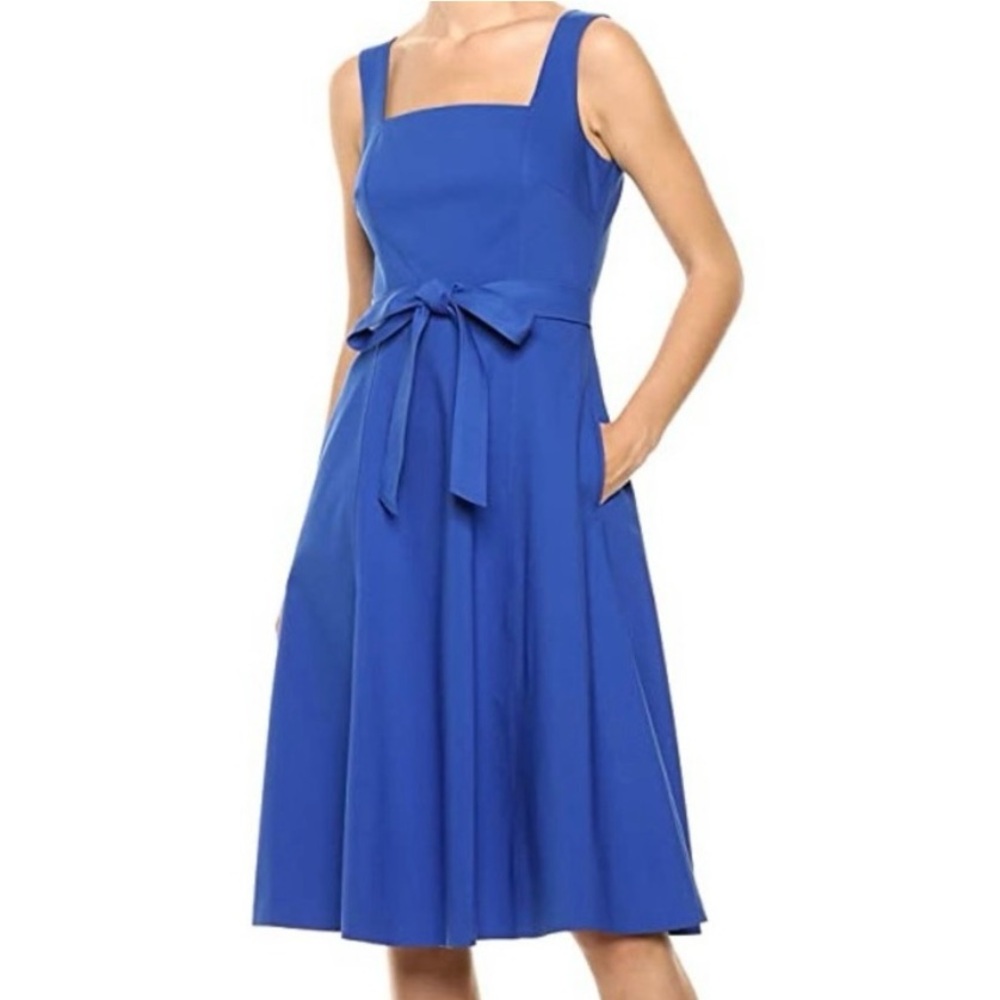 Calvin Klein Square Neck A Line Dress